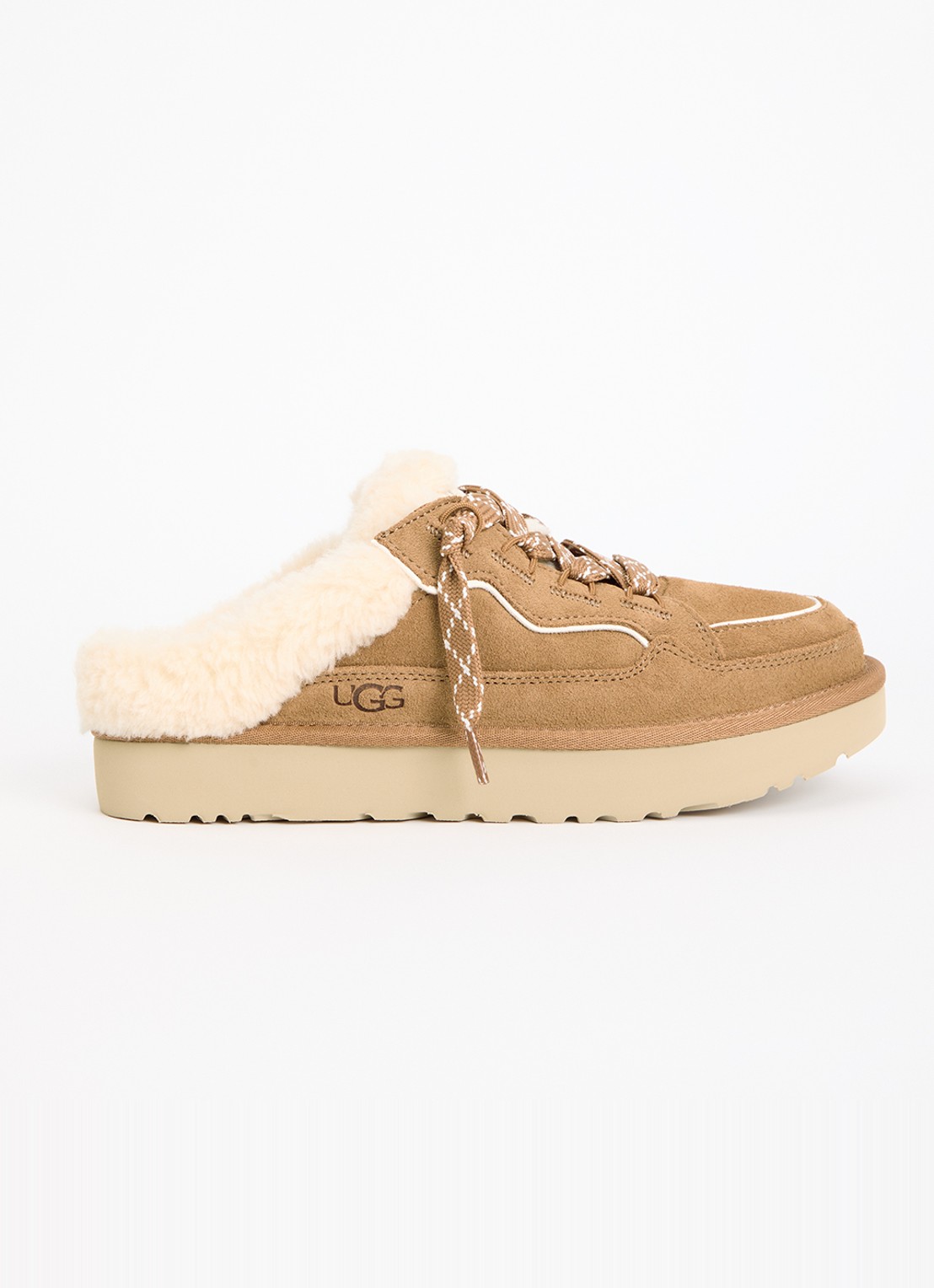 UGG Lowmel muiltje van suède - voorkant camel