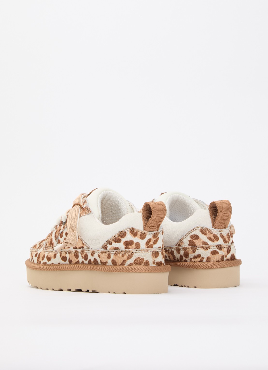 UGG Lowmel sneaker met panterprint - achterkant beige