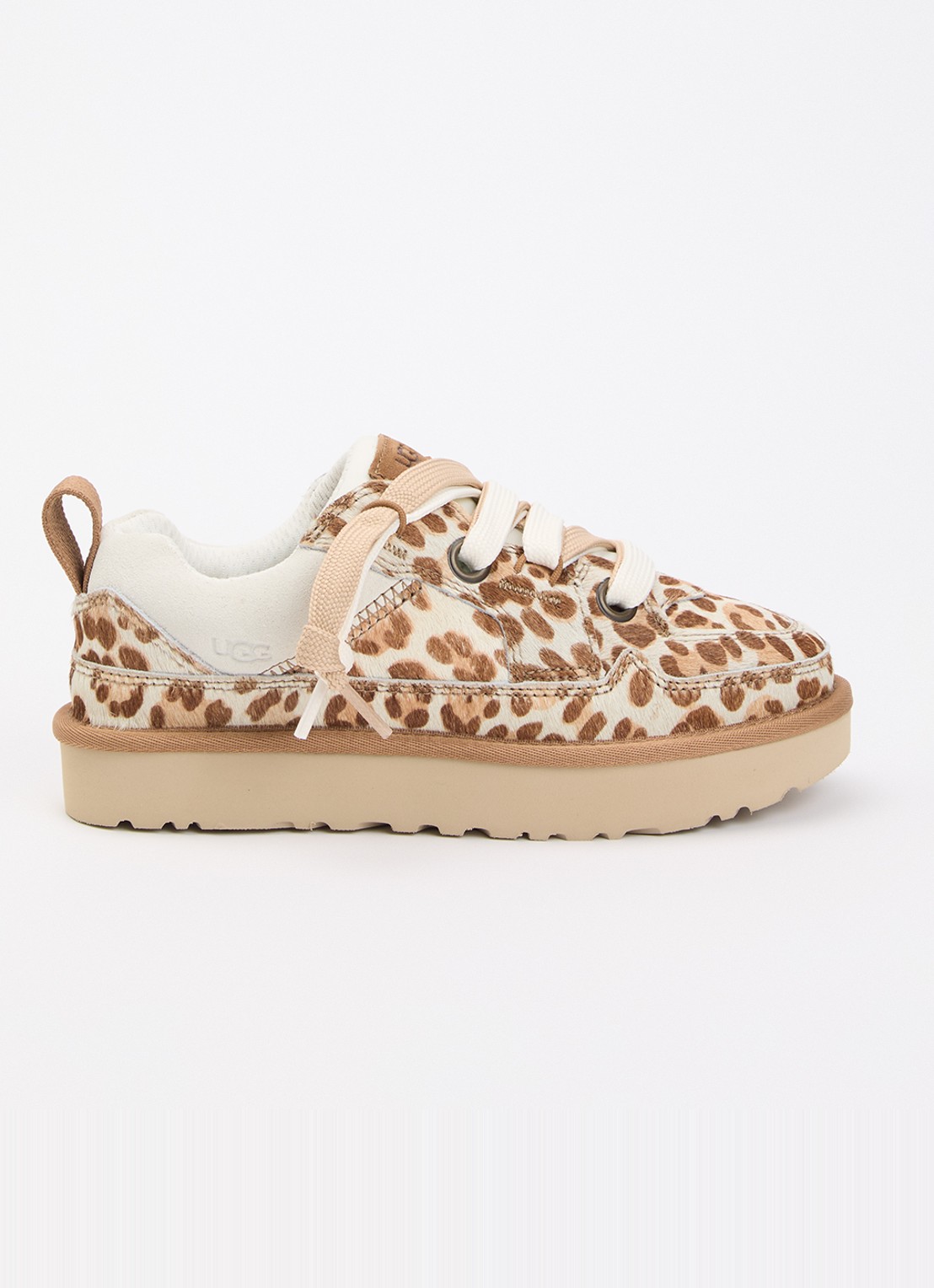 UGG Lowmel sneaker met panterprint - voorkant 2 beige