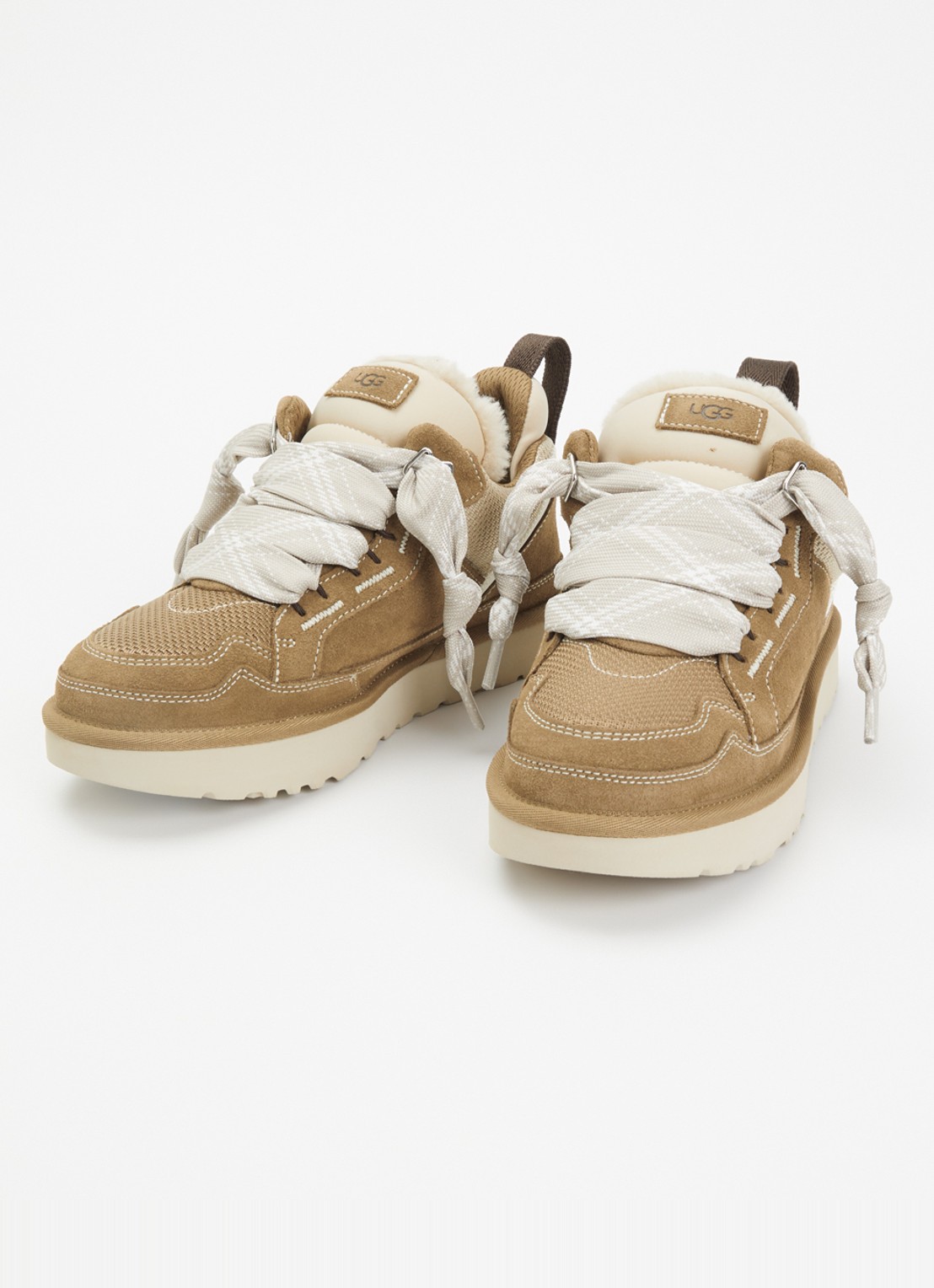 UGG Lowmel sneaker met suède details - detail lichtbruin
