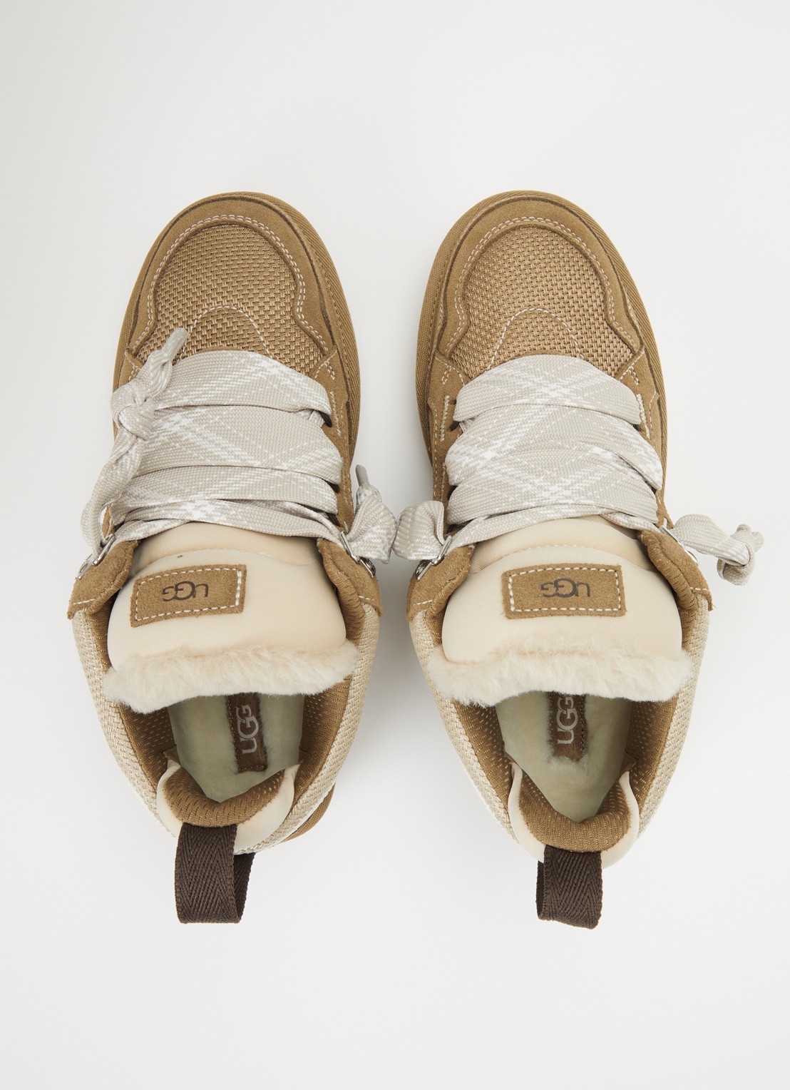 UGG Lowmel sneaker met suède details - detail 2 lichtbruin