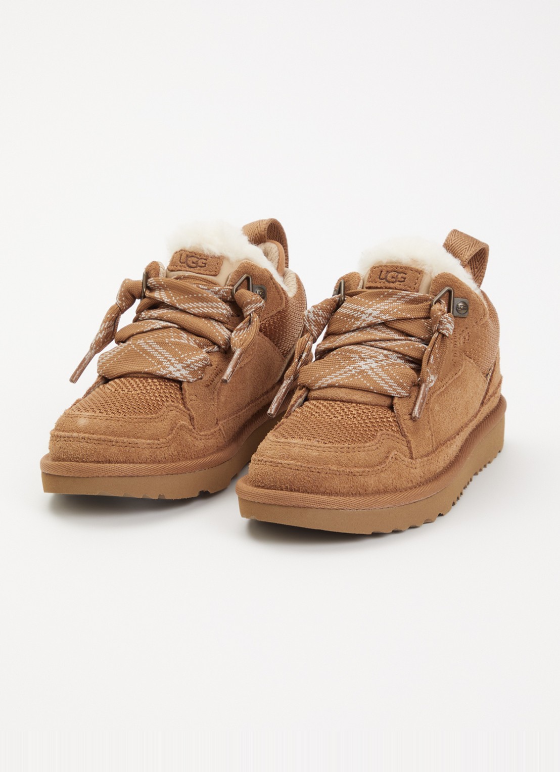 UGG Lowmel sneaker met suede details - voorkant 3 cognac