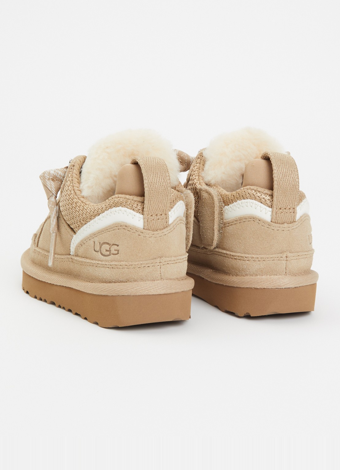 UGG Lowmel sneaker met suède details - achterkant donkerbeige