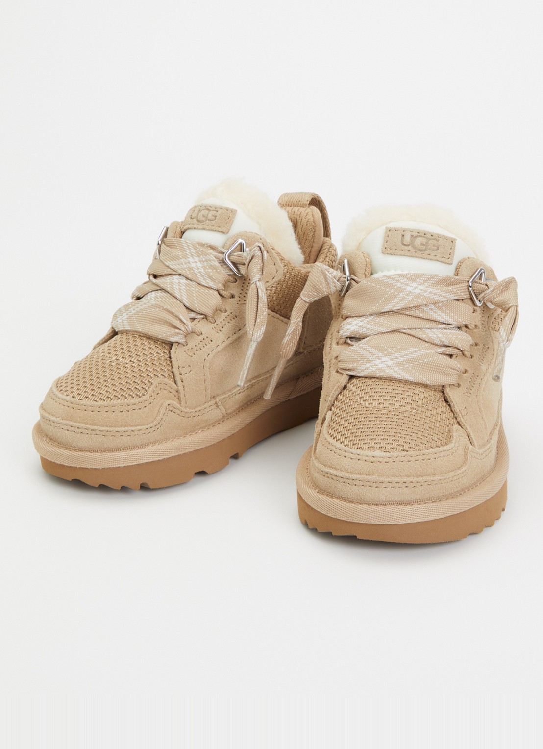 UGG Lowmel sneaker met suède details - voorkant 6 donkerbeige