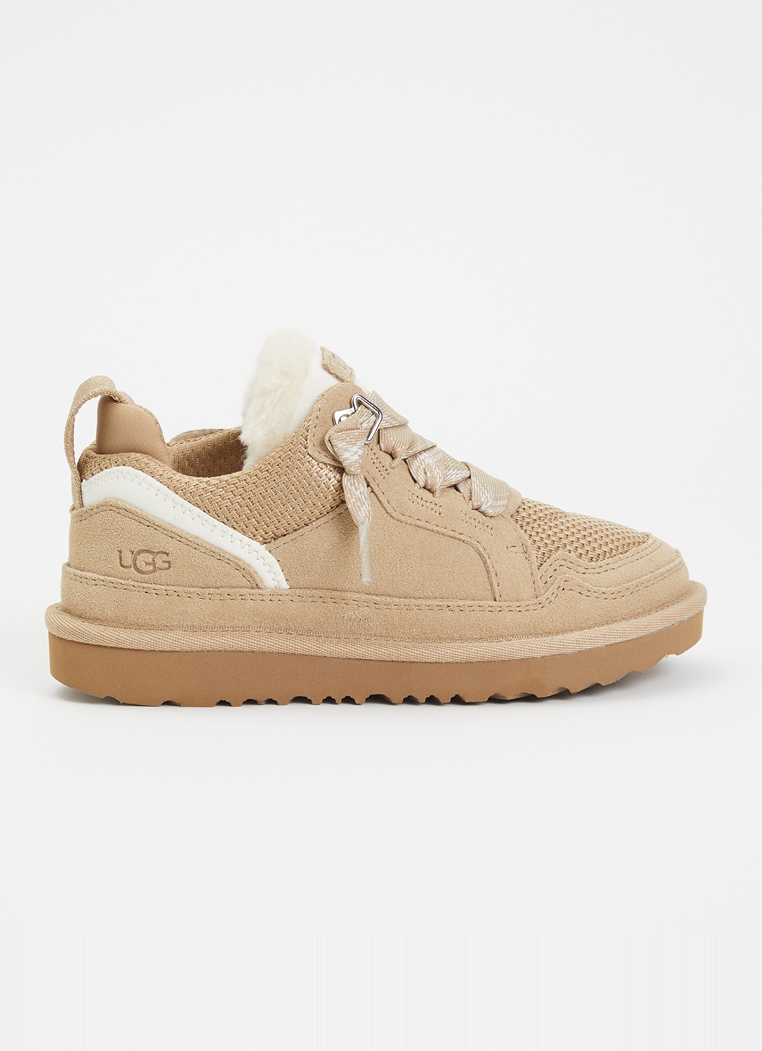 UGG Lowmel sneaker met suède details - voorkant 7 donkerbeige