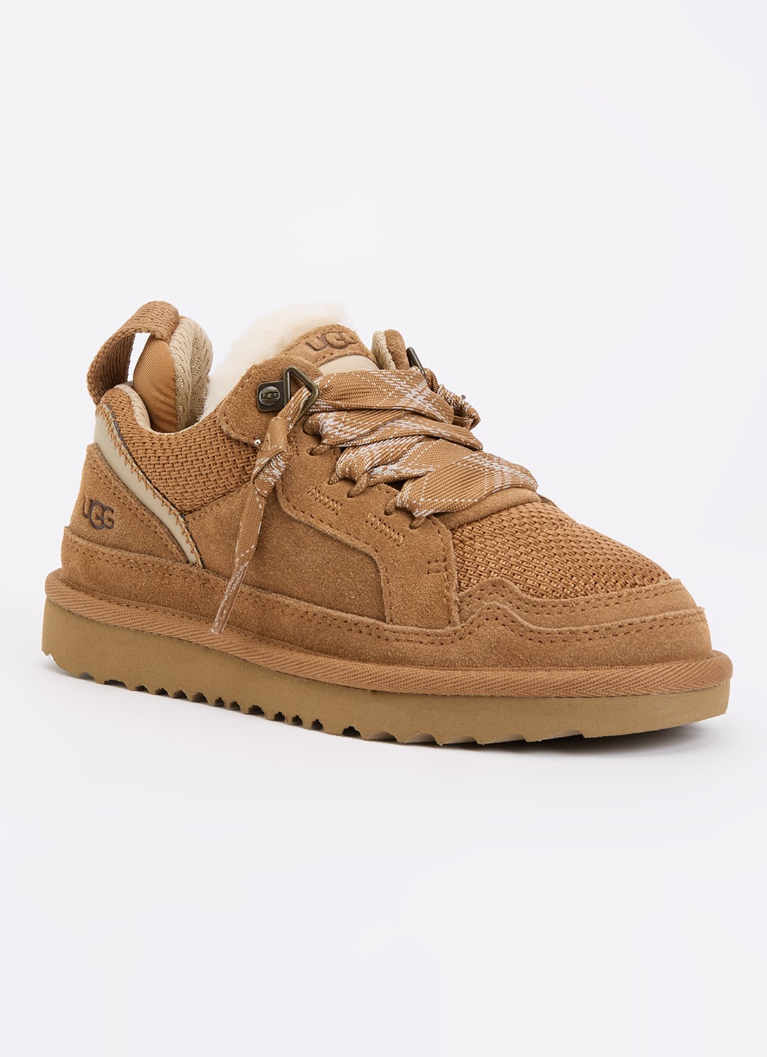 UGG Lowmel sneaker met suède details - voorkant 3 camel