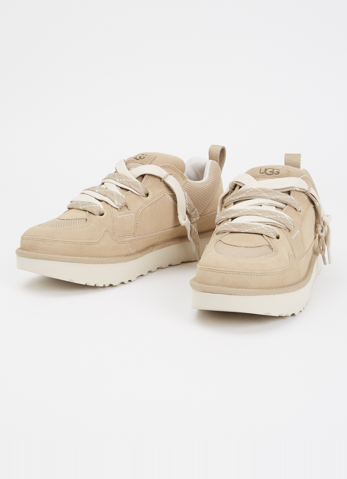 UGG Lowmel sneaker met suède details - detail beige