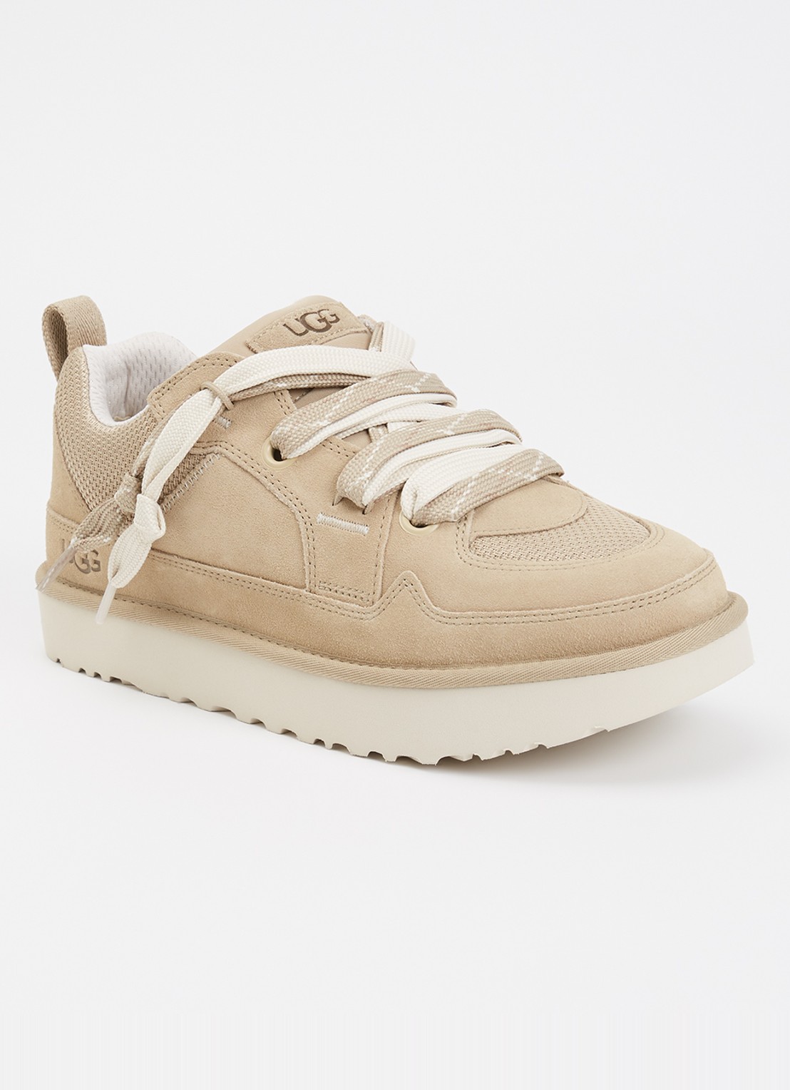 UGG Lowmel sneaker met suède details - voorkant 5 beige