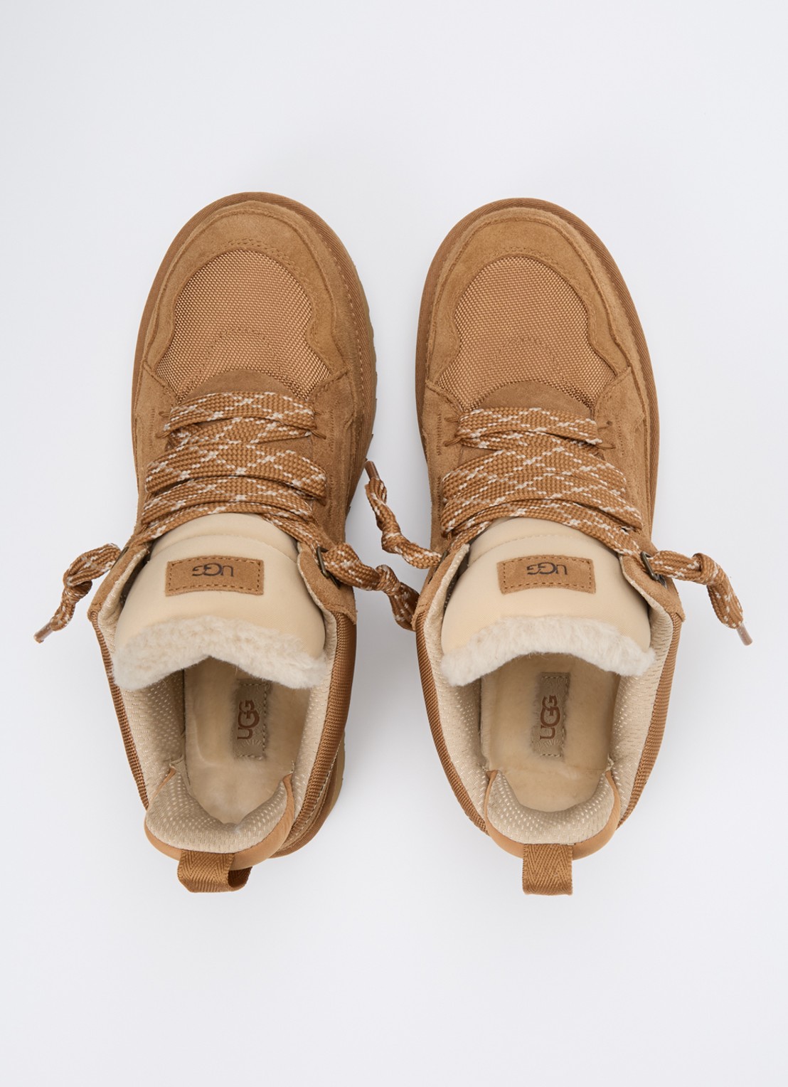 UGG Lowmel sneaker met suède details - detail 3 kastanjebruin