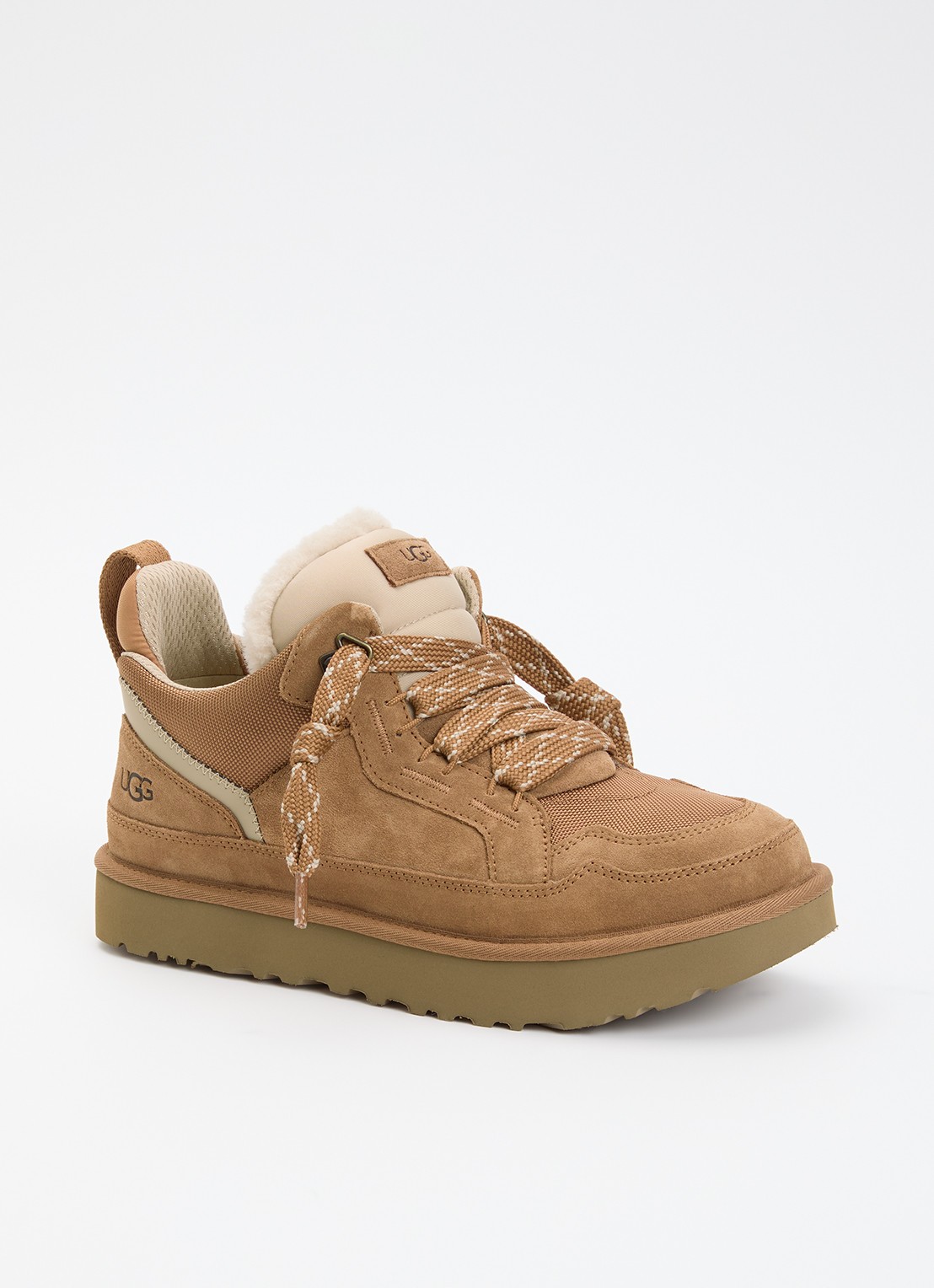UGG Lowmel sneaker met suède details - voorkant 2 camel