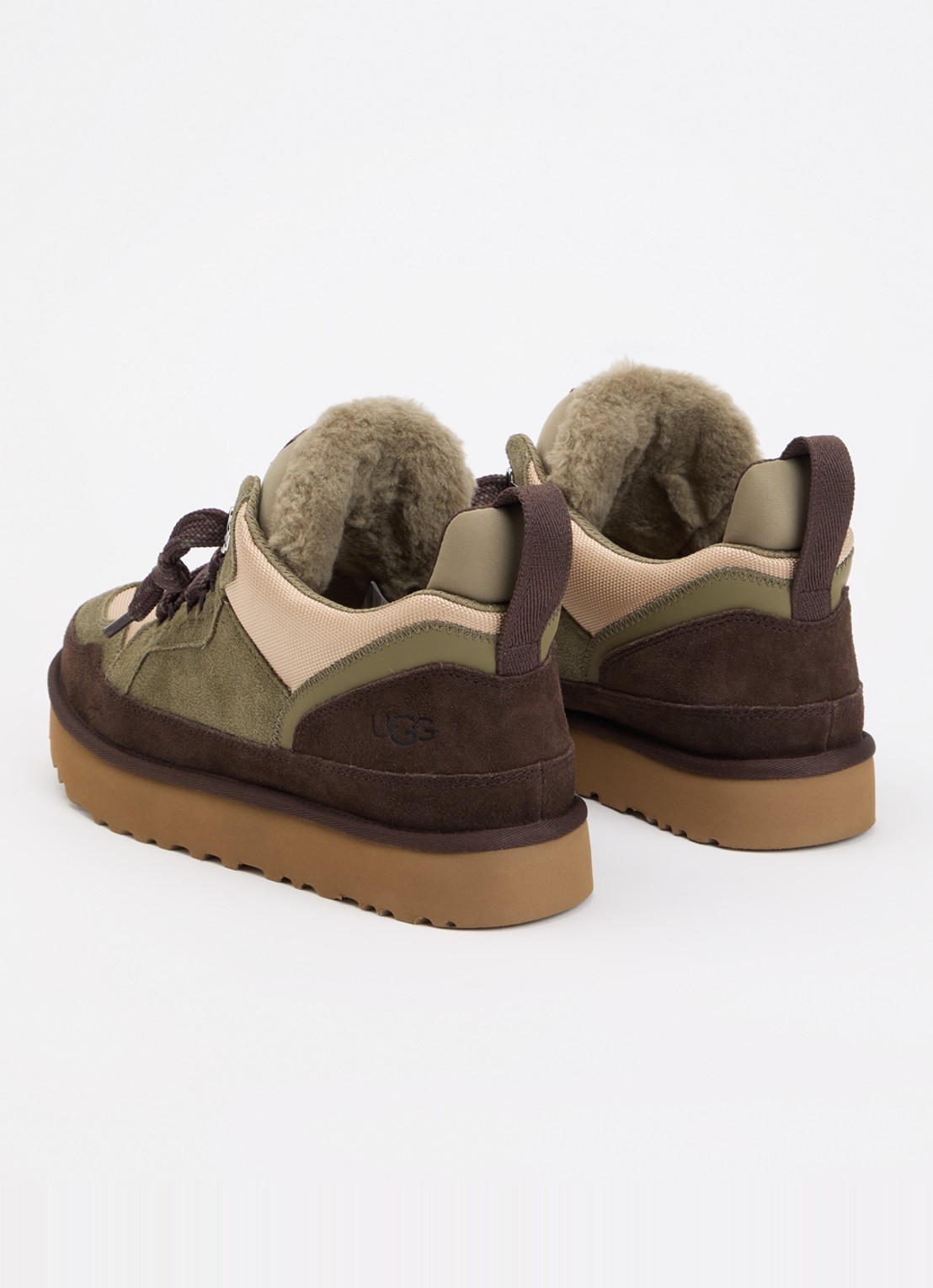 UGG Lowmel sneaker met suède details - achterkant 5 olijfgroen