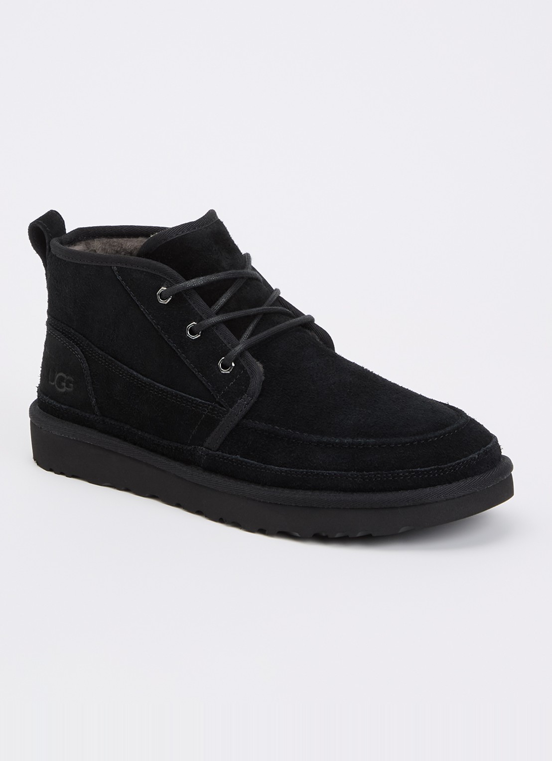 UGG Neumel Moc veterschoen van suède - voorkant zwart