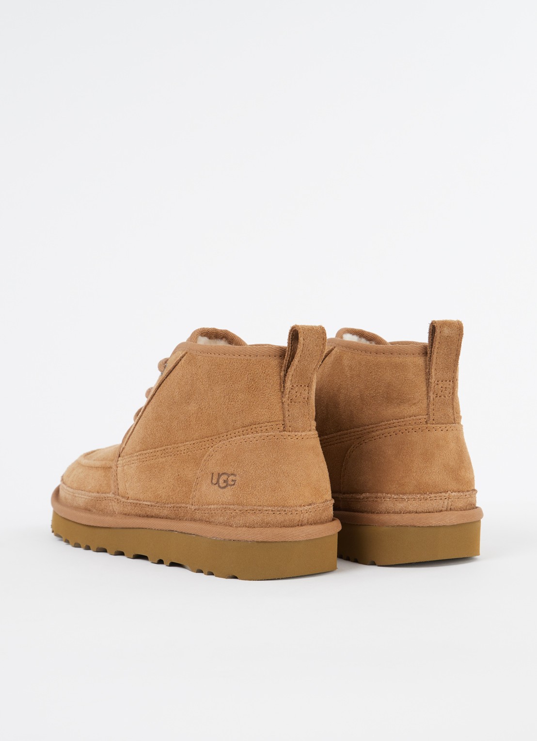 UGG Neumel veterschoen van suède met wol  - achterkant 4 donkeroranje