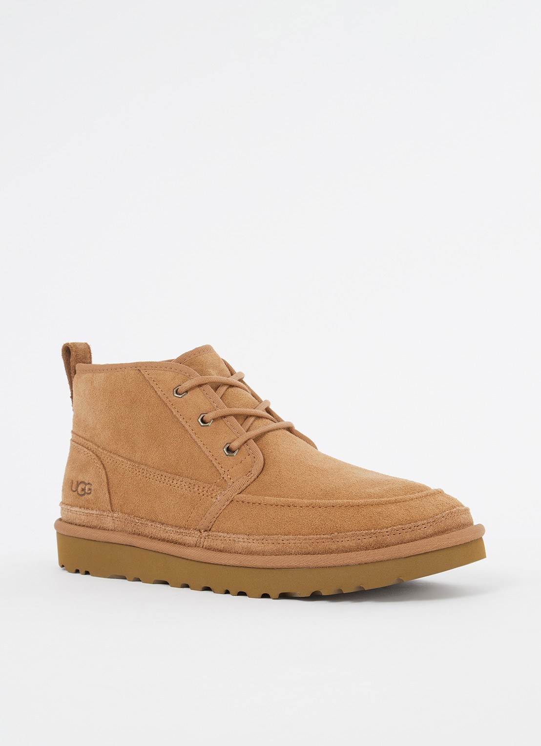 UGG Neumel veterschoen van suède met wol  - voorkant 3 donkeroranje