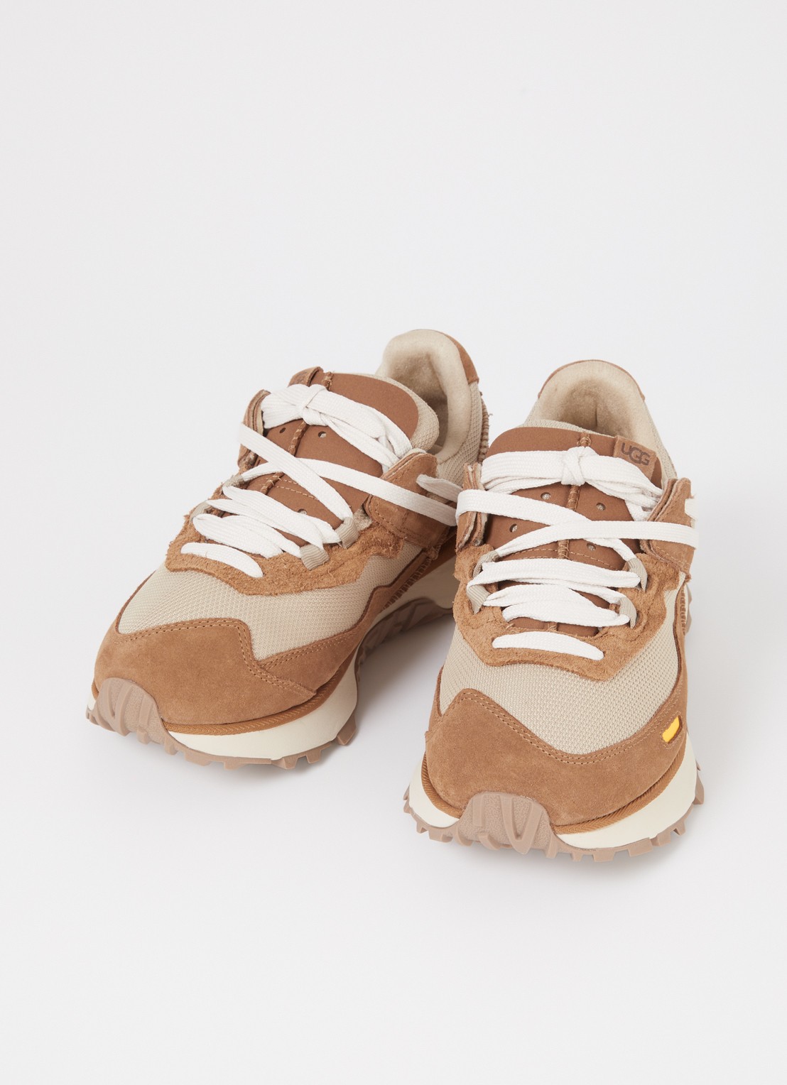 UGG Retrofl sneaker van suède met mesh details - detail 2 lichtbruin