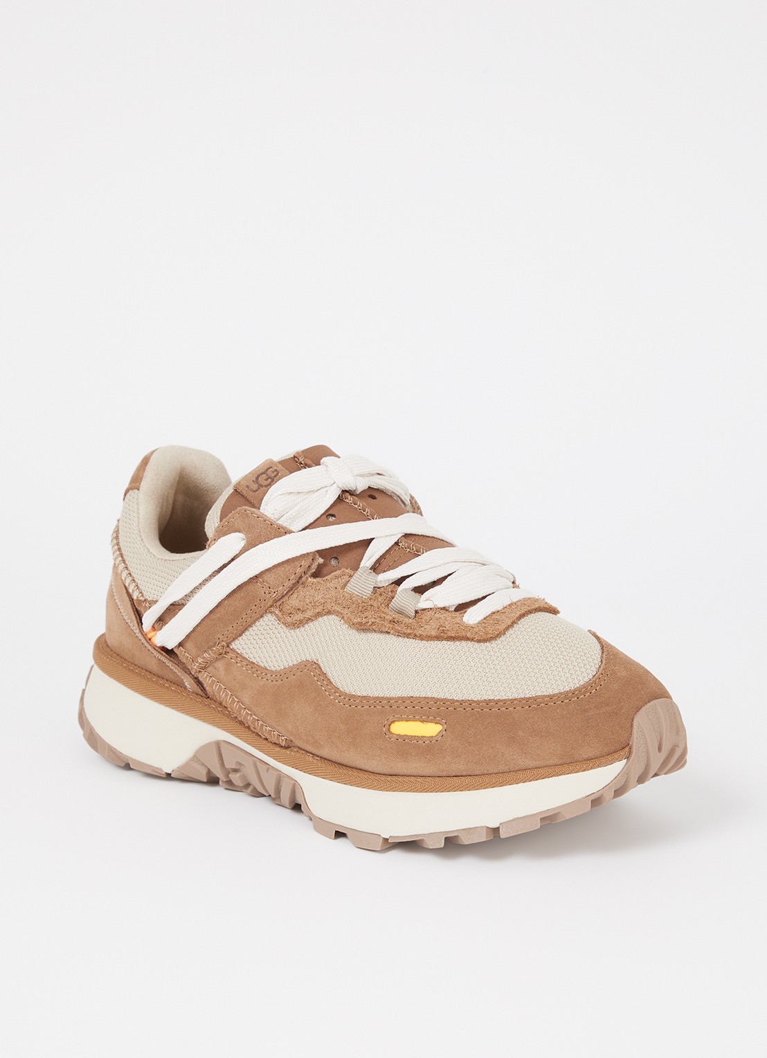UGG Retrofl sneaker van suède met mesh details - voorkant lichtbruin