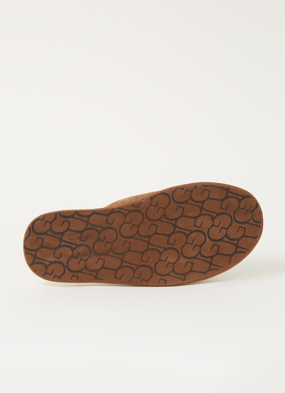 UGG Scuff pantoffel van suède met schapenvacht - detail 3 hazelnootbruin