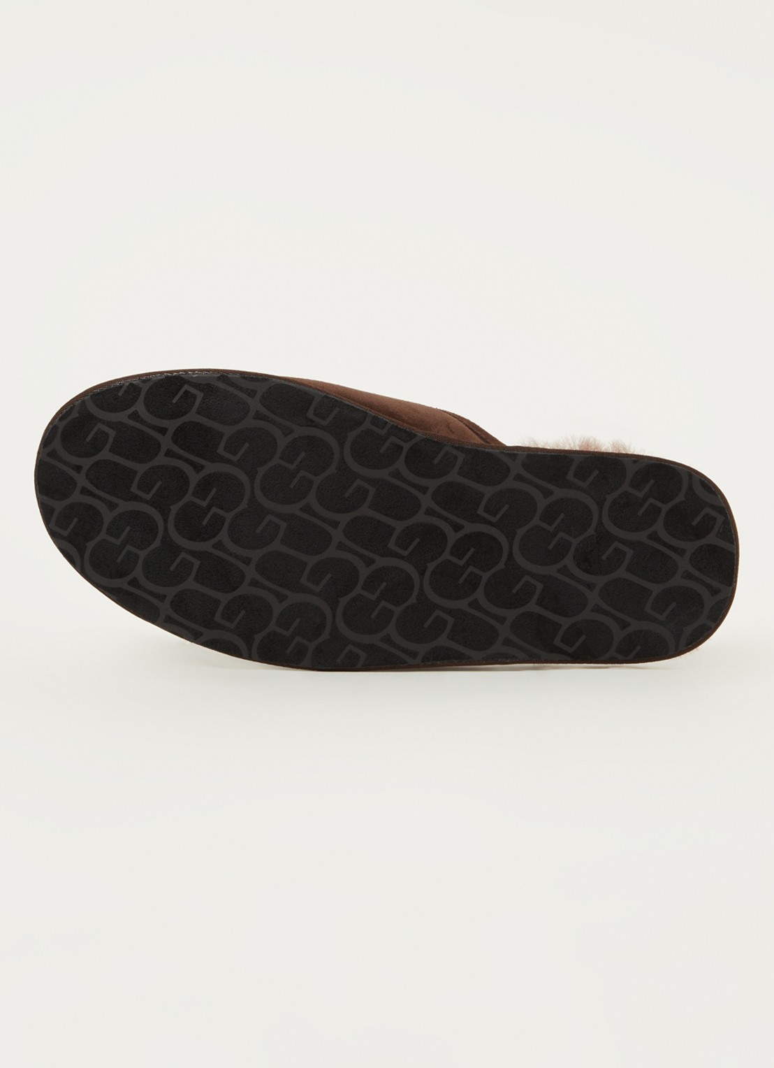 UGG Scuff pantoffel van suède met schapenvacht - detail 3 bruin