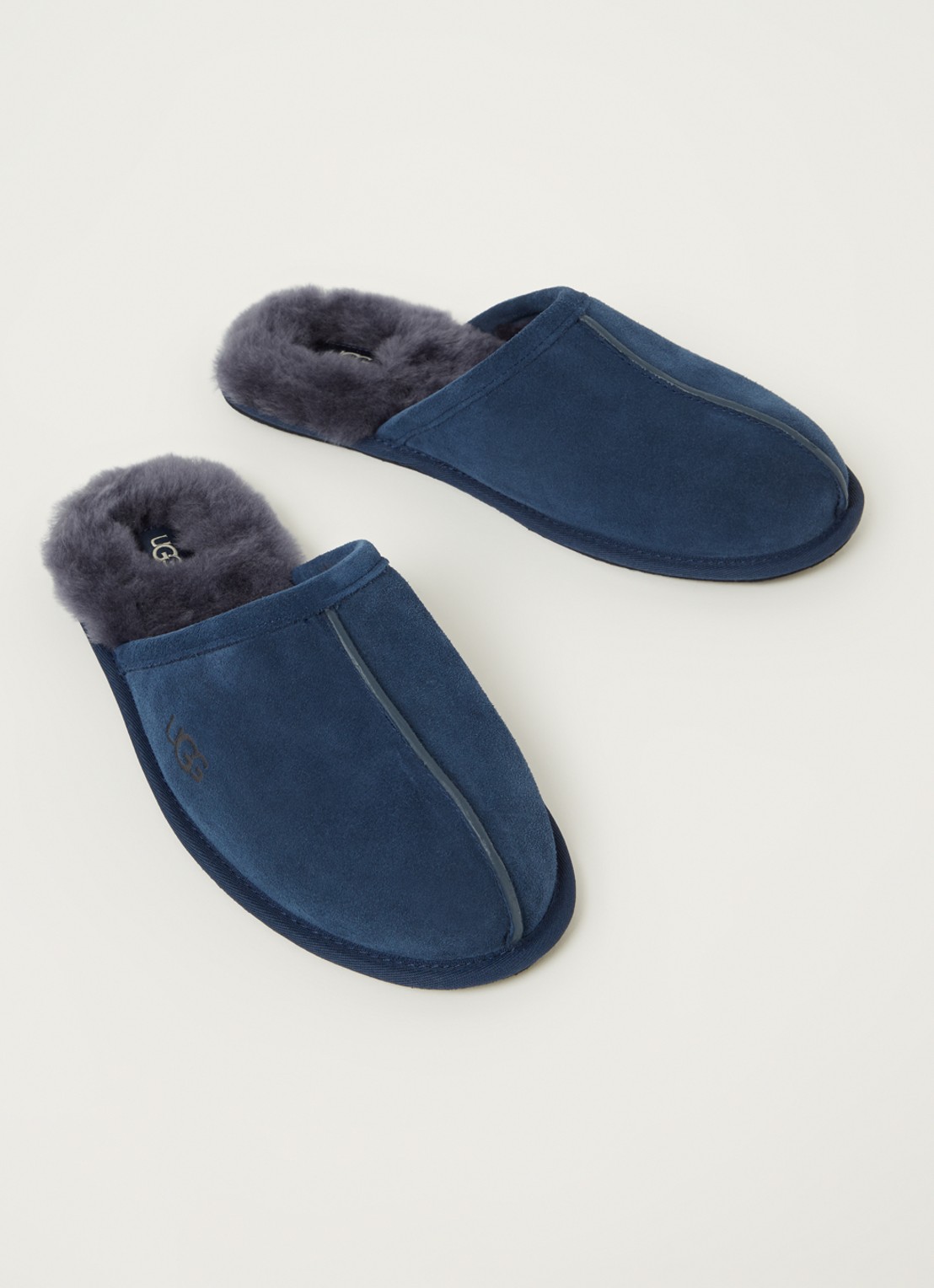UGG Scuff pantoffel van suède met schapenvacht - detail 2 indigo
