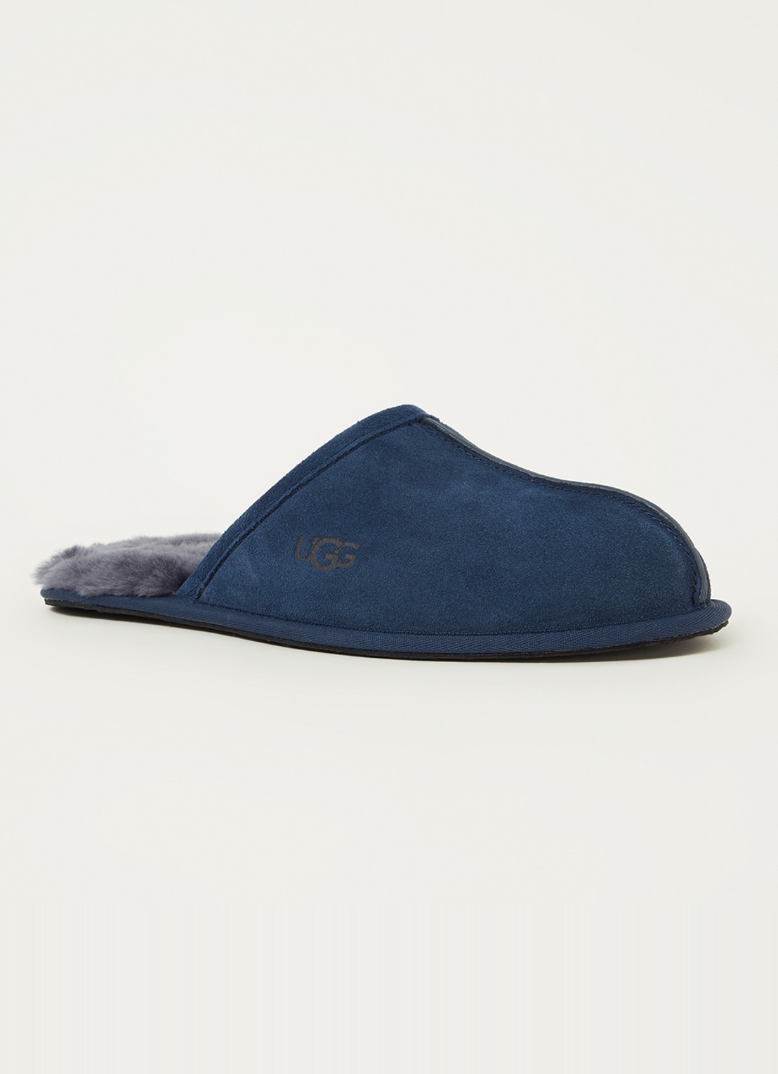 UGG Scuff pantoffel van suède met schapenvacht - voorkant indigo