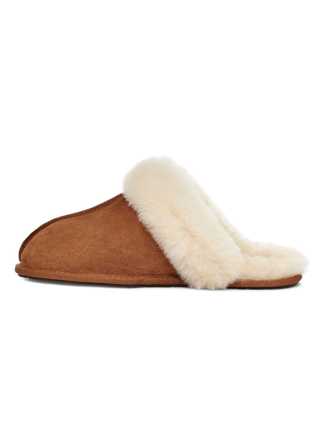 UGG Scuffette II pantoffel met schapenvacht - detail cognac