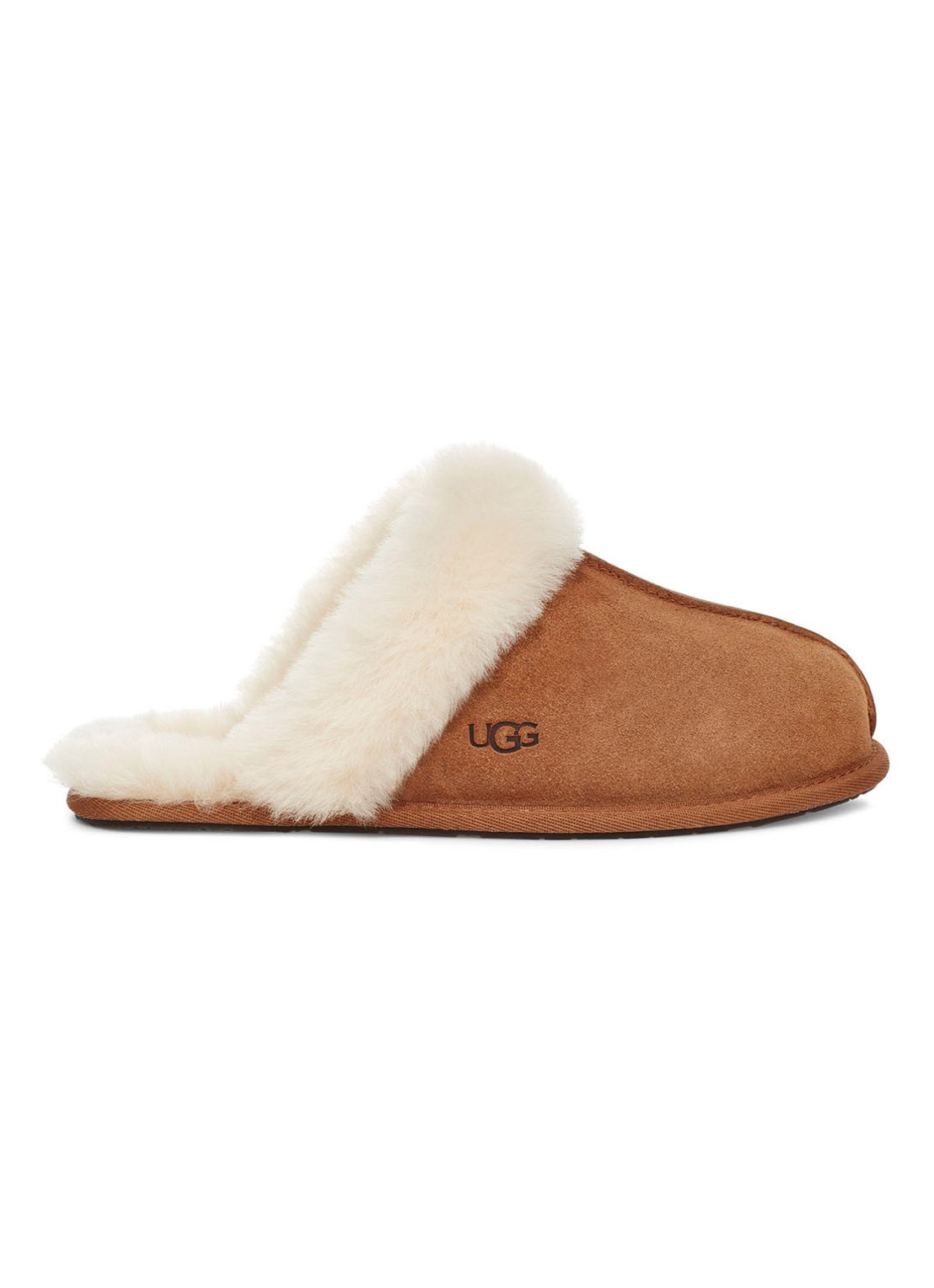 UGG Scuffette II pantoffel met schapenvacht - voorkant 5 cognac