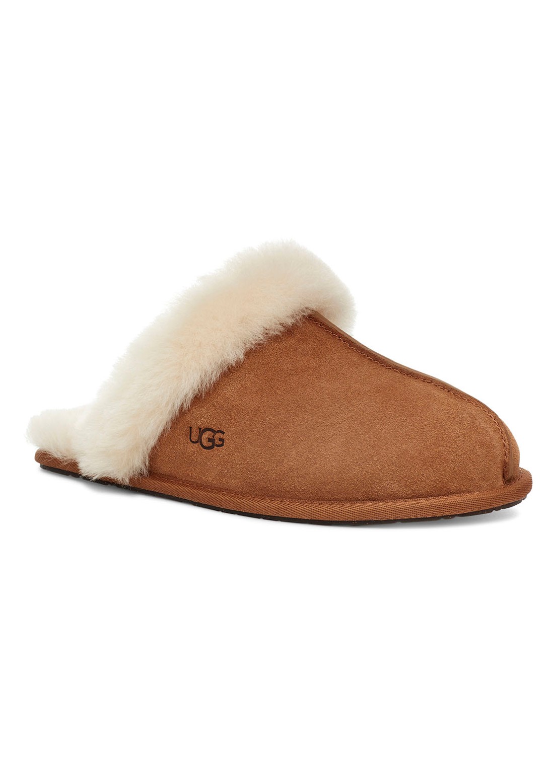 UGG Scuffette II pantoffel met schapenvacht - voorkant 6 cognac