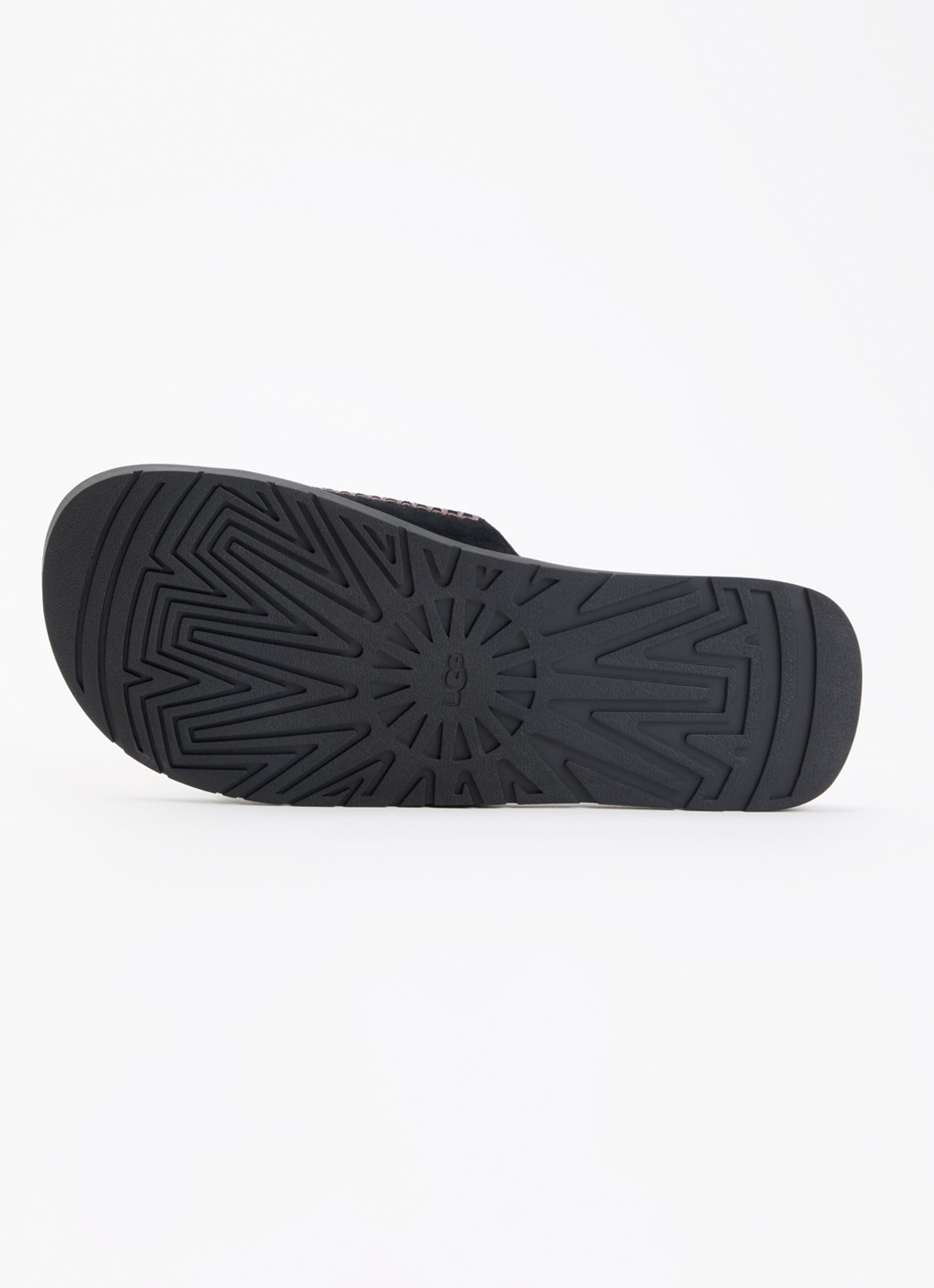 UGG Seaside II Flip slipper van leer met suède detail - detail 4 zwart