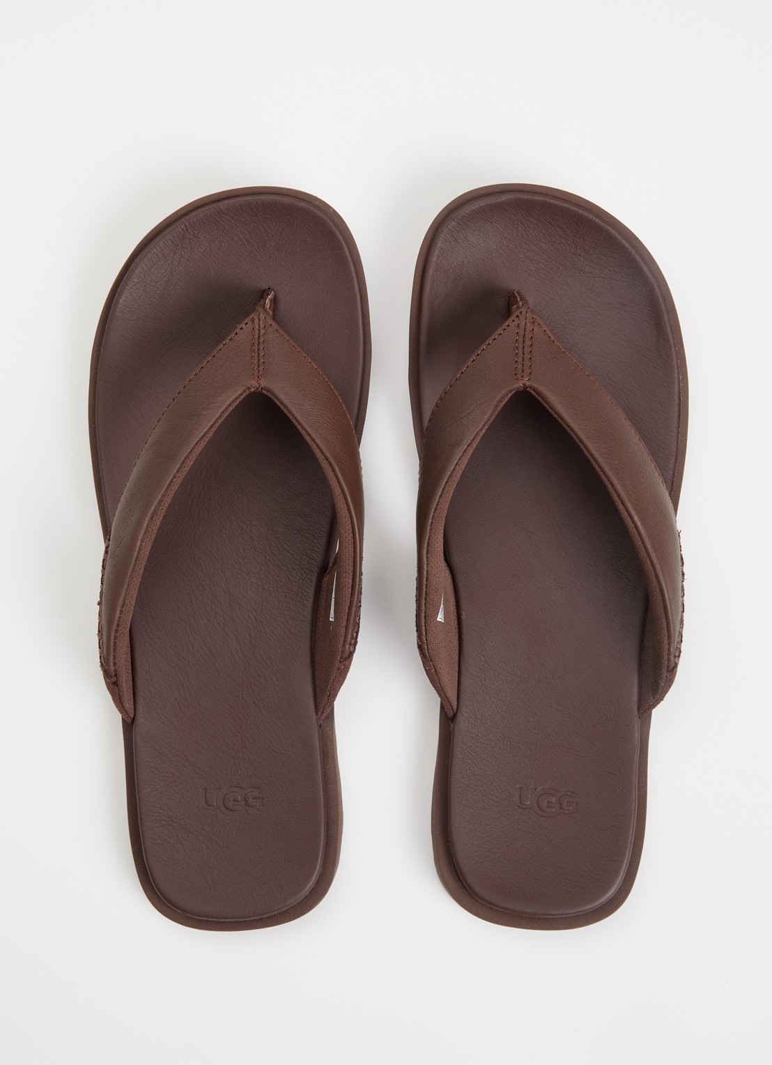 UGG Seaside II Flip slipper van leer - detail 2 donkerbruin