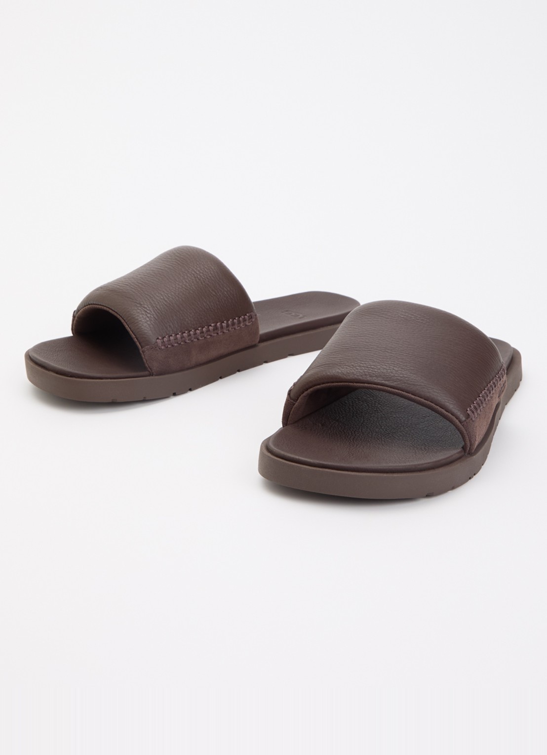 UGG Seaside II slipper van leer met suède details - detail 2 bruin