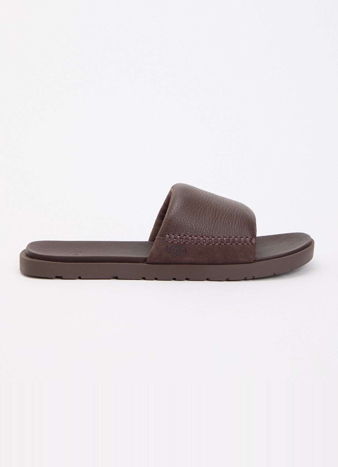 UGG Seaside II slipper van leer met suède details - voorkant 5 bruin