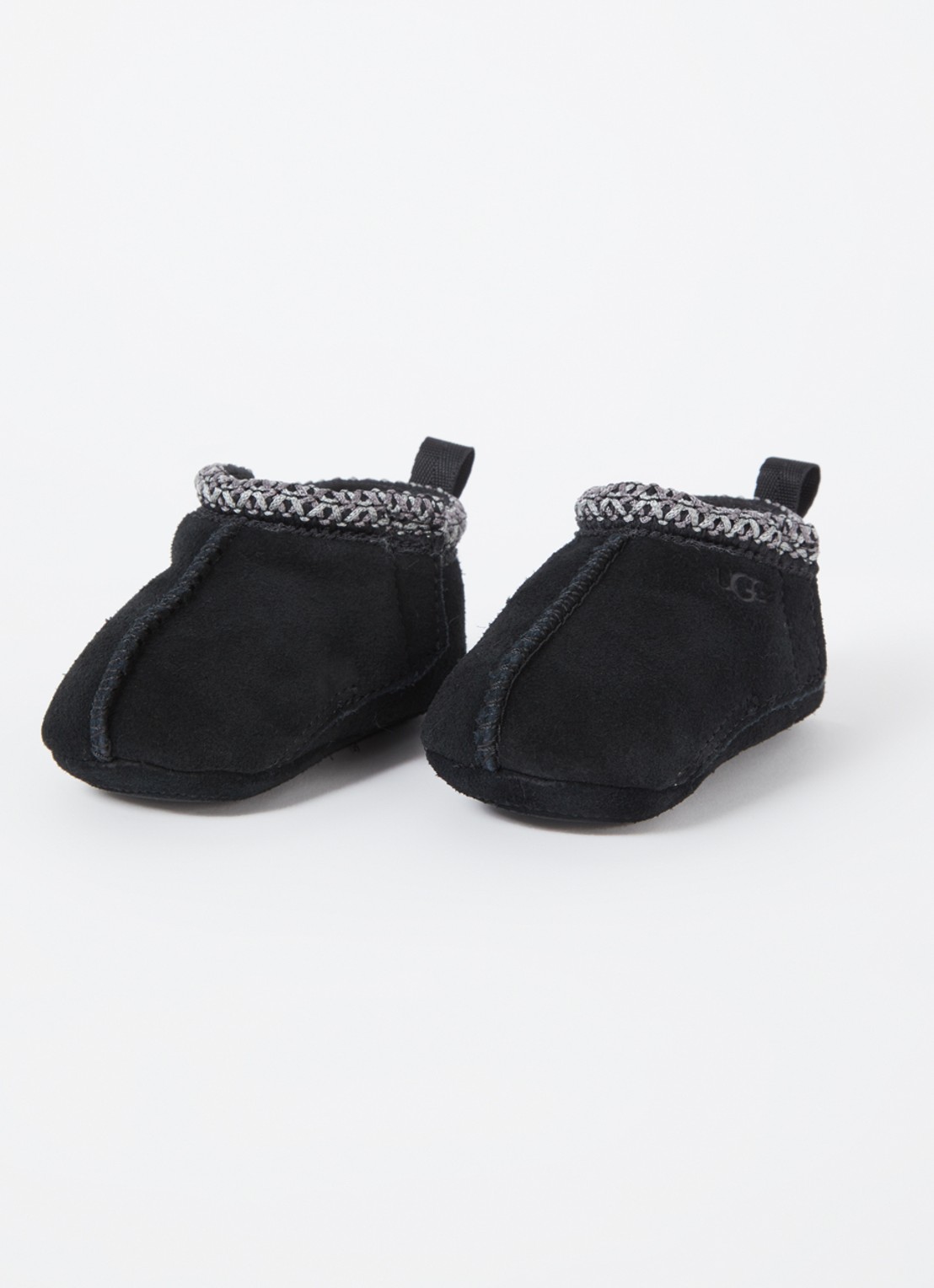UGG Tasman babyschoentje van suède met logo - voorkant 4 zwart