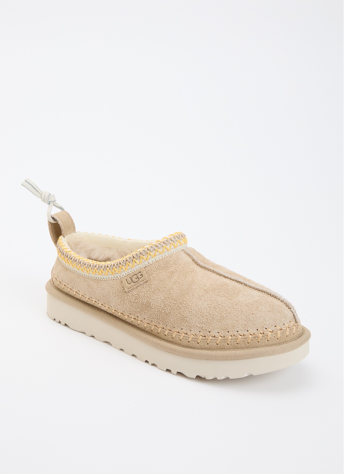 UGG Tasman Biarritz instapper van suède - voorkant donkerbeige
