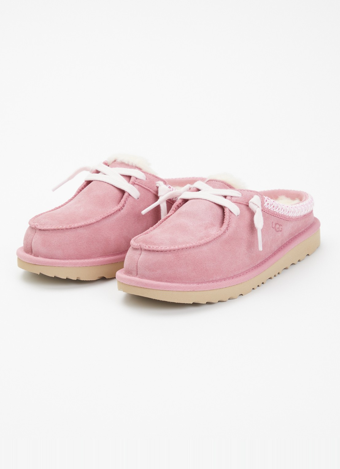 UGG Tasman instapper van suède - voorkant 3 roze