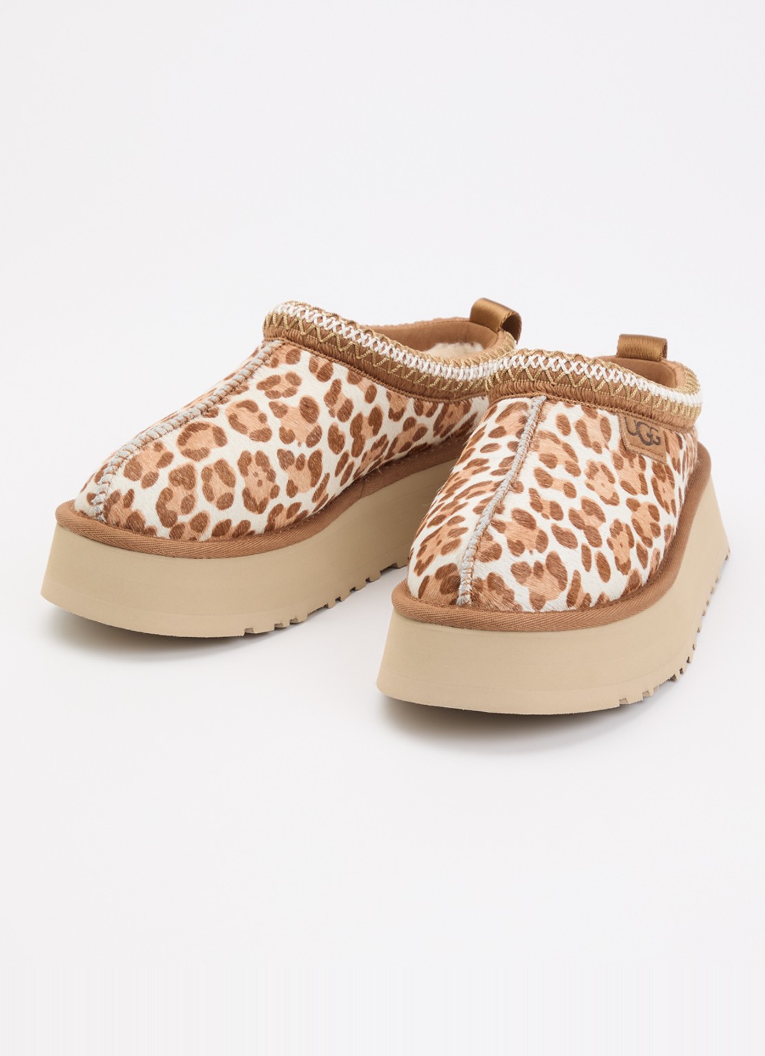 UGG Taz Plains muiltje met panterprint - detail beige