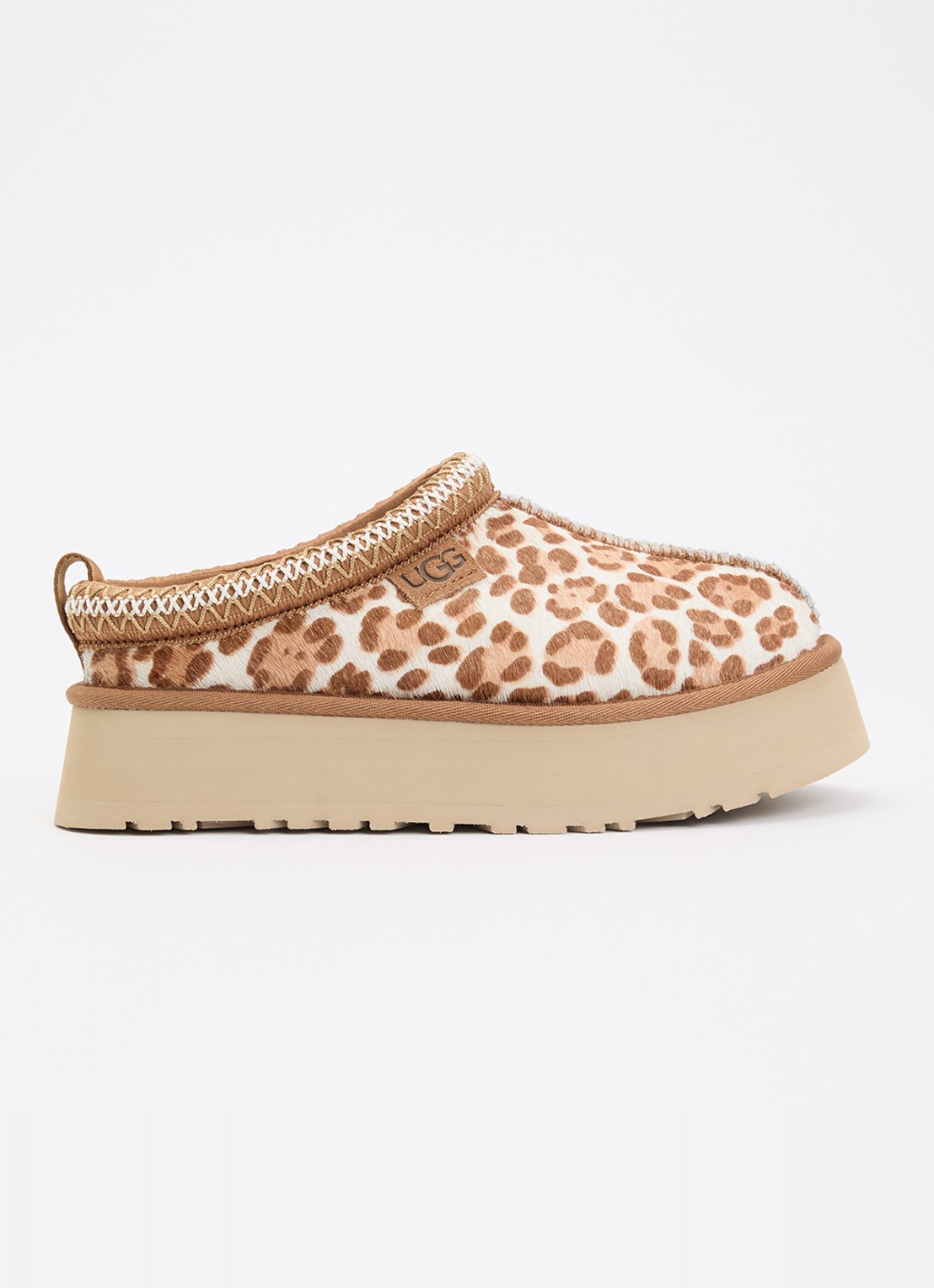 UGG Taz Plains muiltje met panterprint - voorkant 5 beige