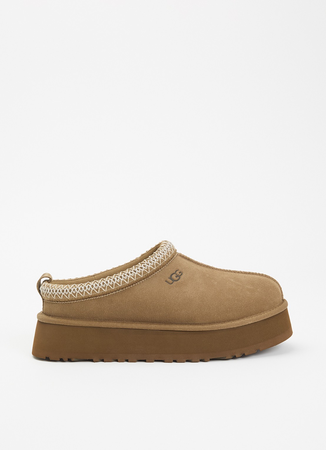 UGG Tazz ll instapper van suède met plateauzool - voorkant 5 lichtbruin