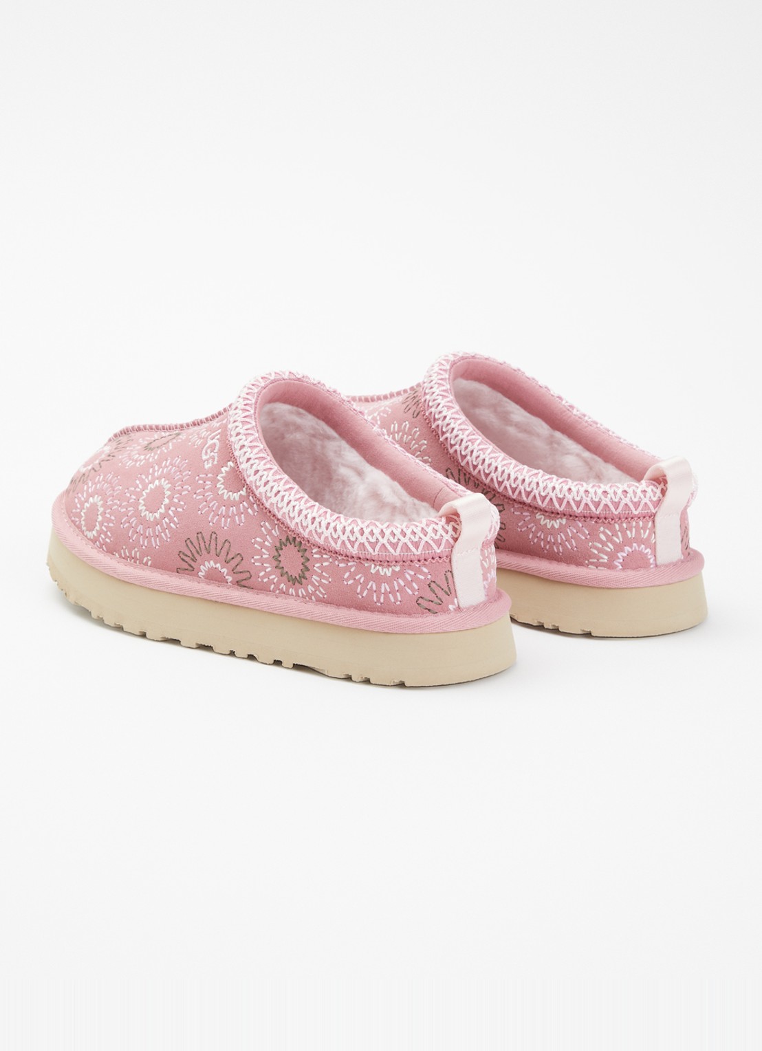 UGG Tazz Sun Stitch instapper van suède - achterkant roze