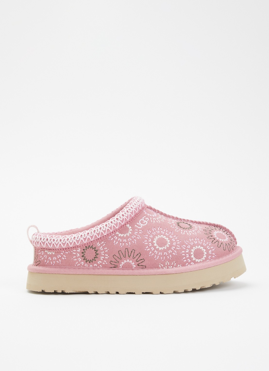 UGG Tazz Sun Stitch instapper van suède - voorkant 2 roze