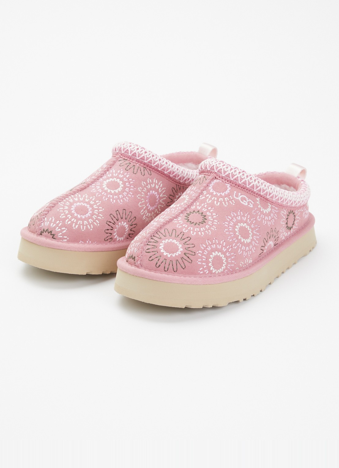 UGG Tazz Sun Stitch instapper van suède - voorkant 3 roze