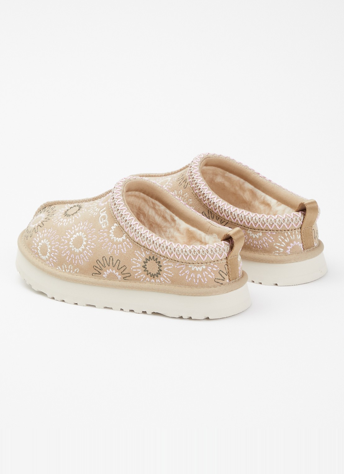 UGG Tazz Sun Stitch instapper van suède - achterkant khaki