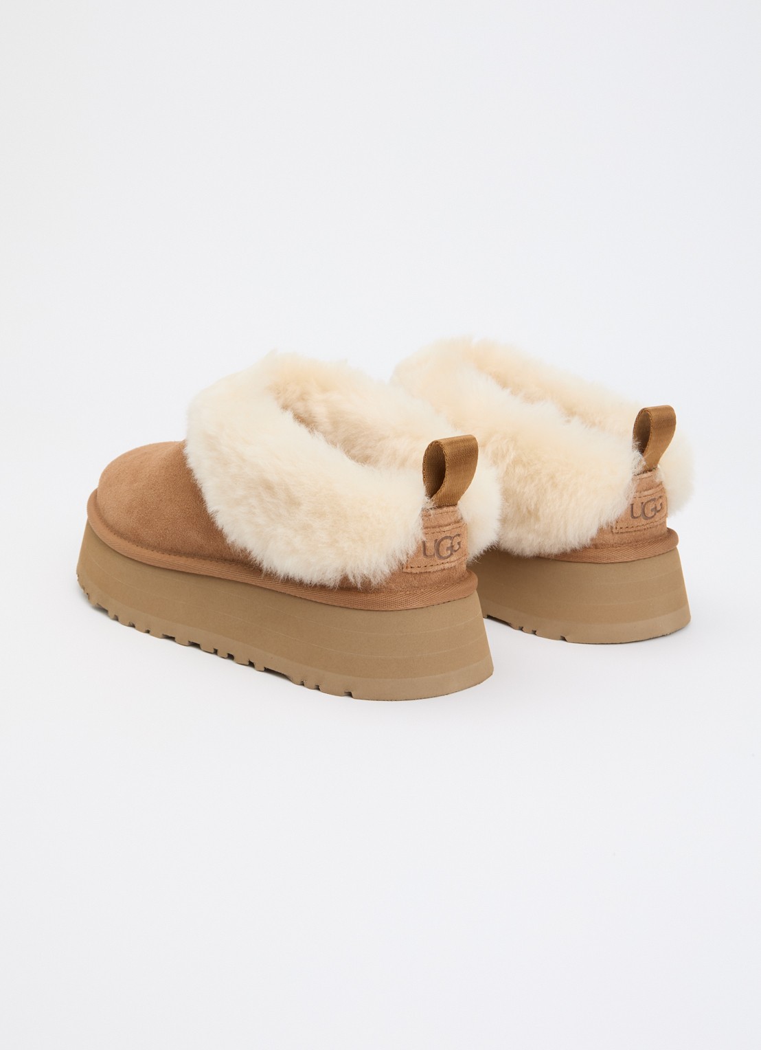 UGG Tazzelle instapper van suède met plateauzool - achterkant 4 roestbruin