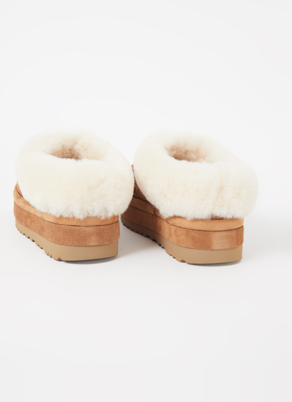 UGG Tazzlita instapper van suède met schapenvacht - detail 2 camel