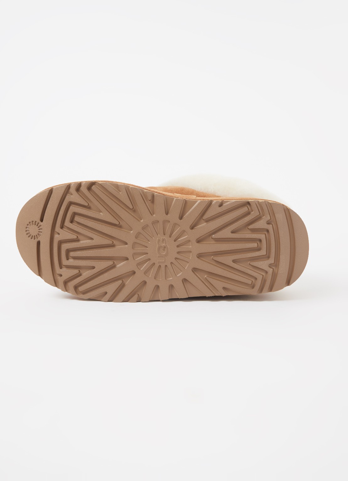 UGG Tazzlita instapper van suède met schapenvacht - detail 4 camel