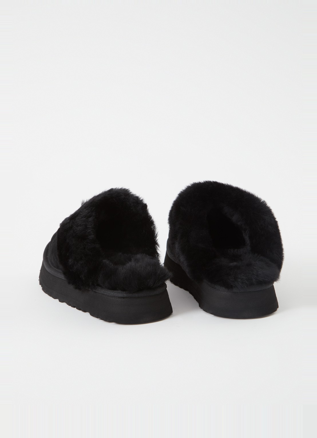 UGG W Disquette pantoffel van suède met schapenwol - detail 3 zwart