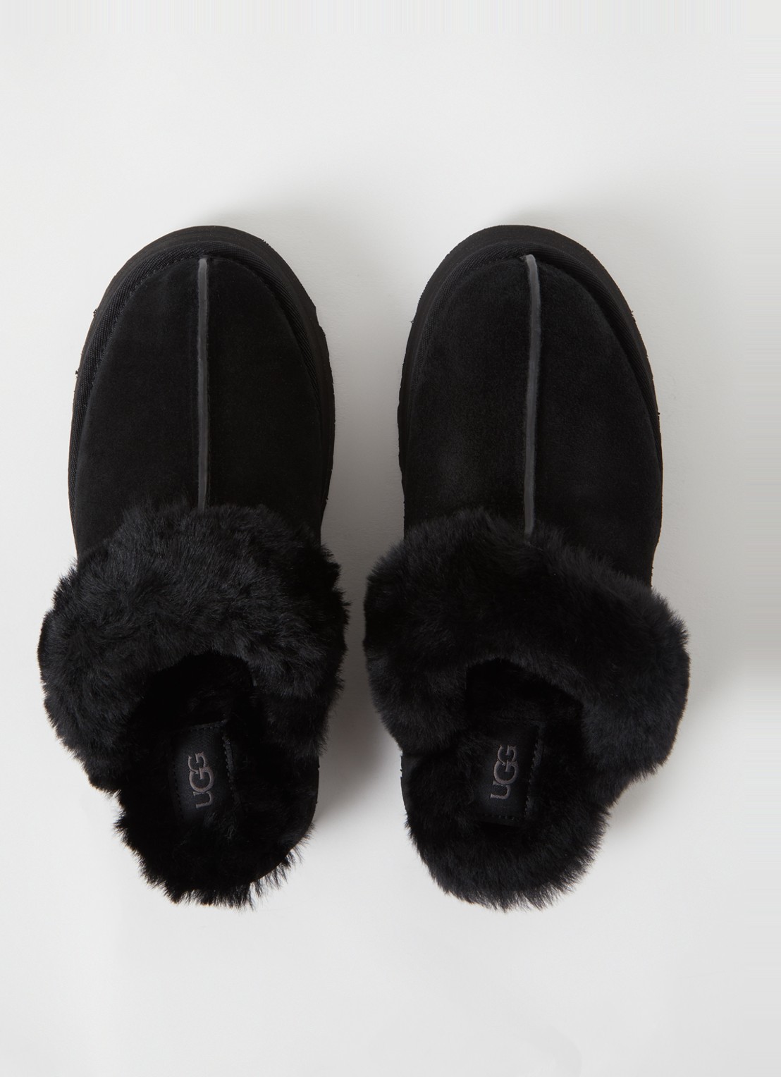UGG W Disquette pantoffel van suède met schapenwol - detail 4 zwart