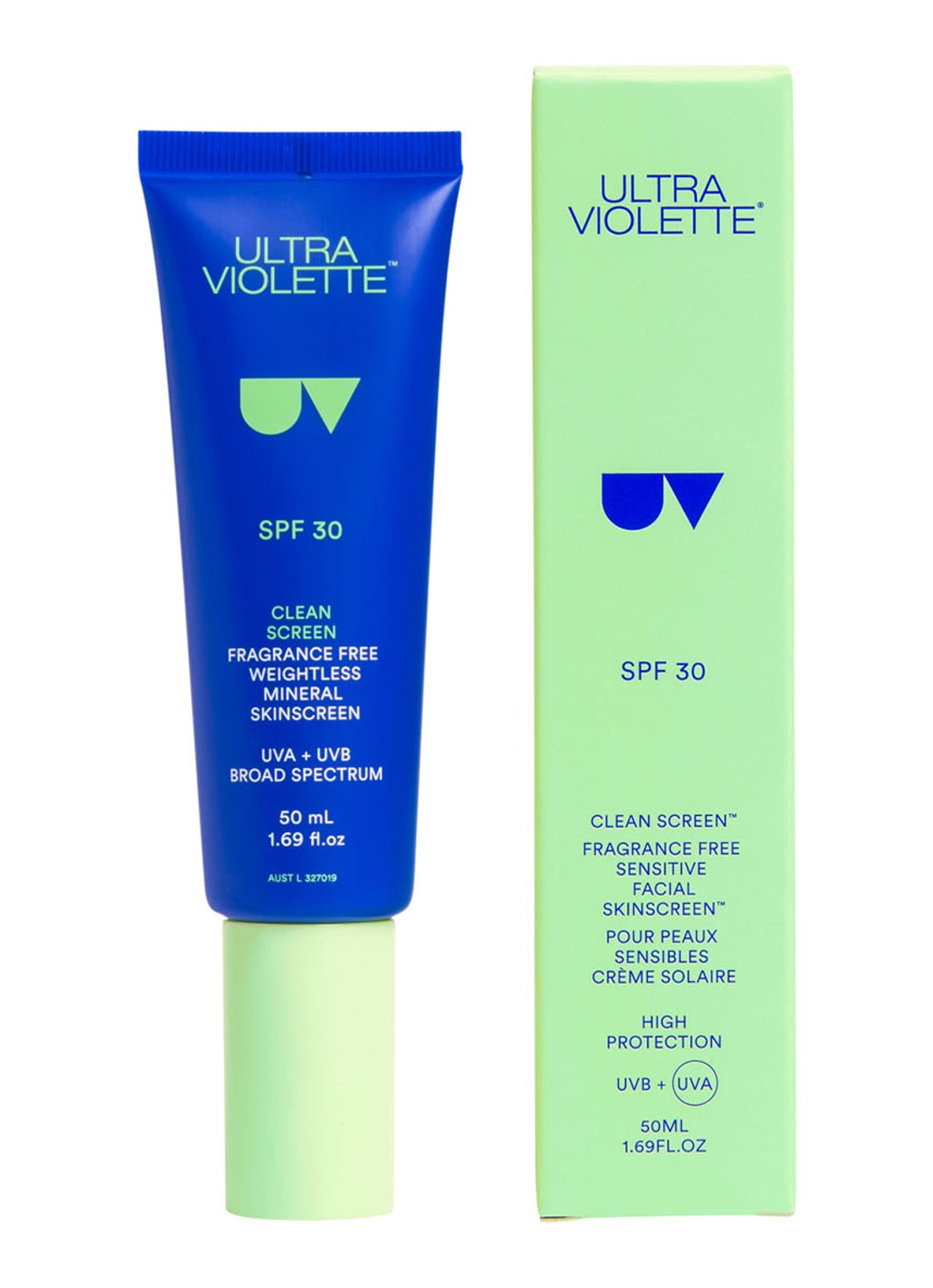Ultra Violette Clean Screen Fragrance Free Sensitive Facial Skinscreen SPF30 - zonnebrand voor het gezicht - voorkant 2 undefined