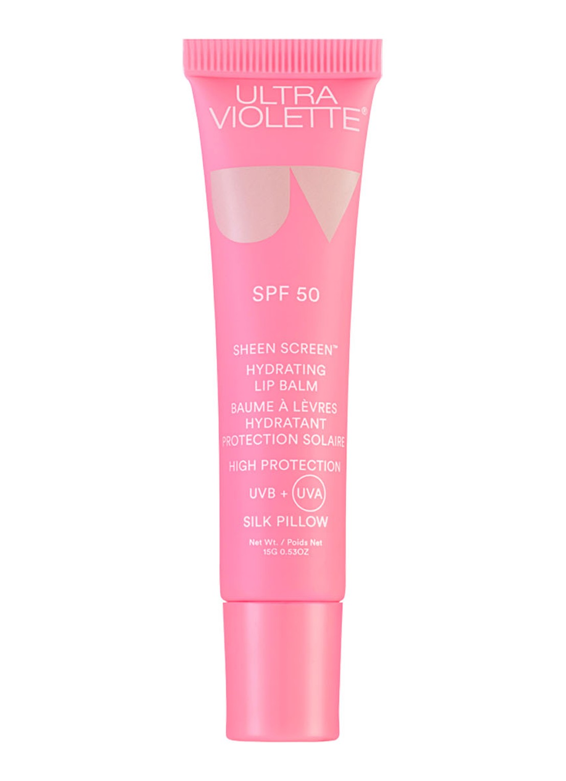 Ultra Violette Sheen Screen™ Hydrating Lip Balm SPF 50 - getinte lipbalsem - voorkant silk pillow