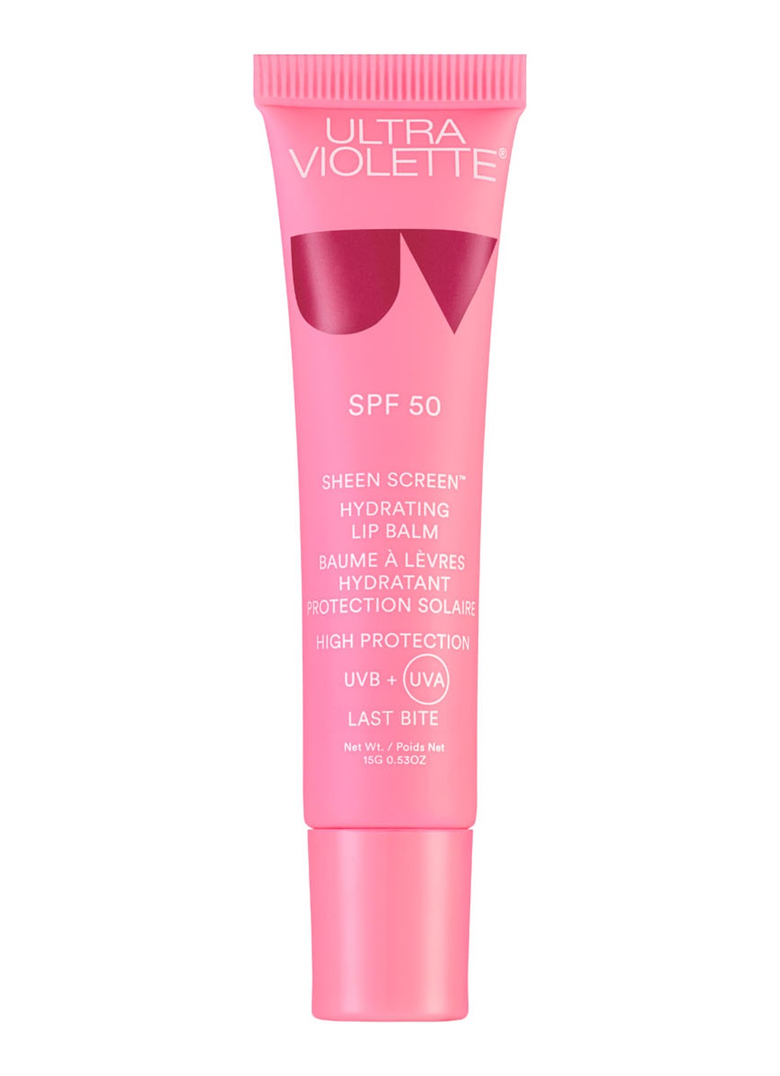 Ultra Violette Sheen Screen™ Hydrating Lip Balm SPF 50 - getinte lipbalsem - voorkant 2 last bite