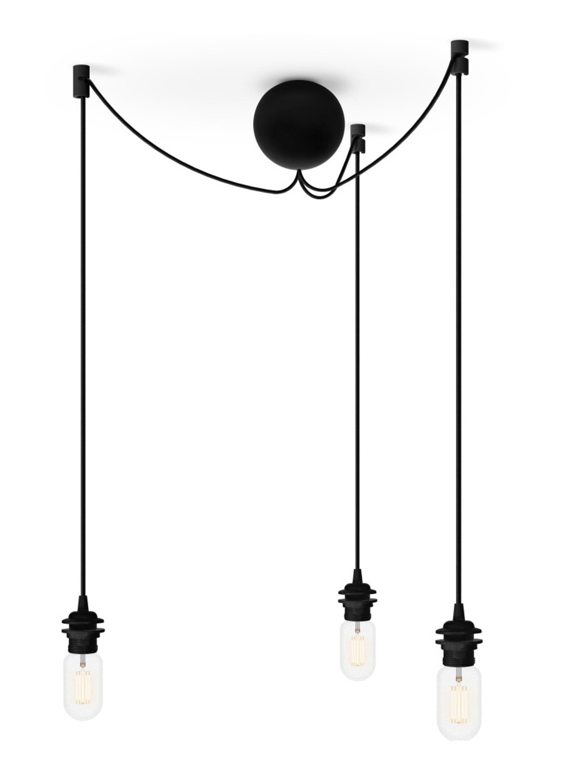 Umage Cannonball 3 cluster hanglamp Ø 12 cm - voorkant zwart
